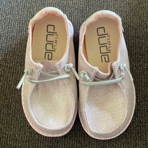 Sparkly pink Hey Dudes